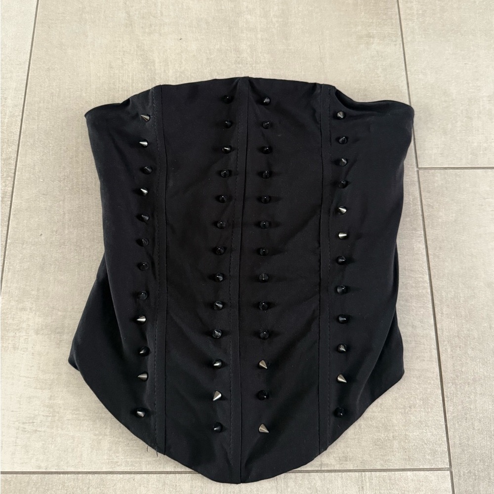 Black Studded Corset Top